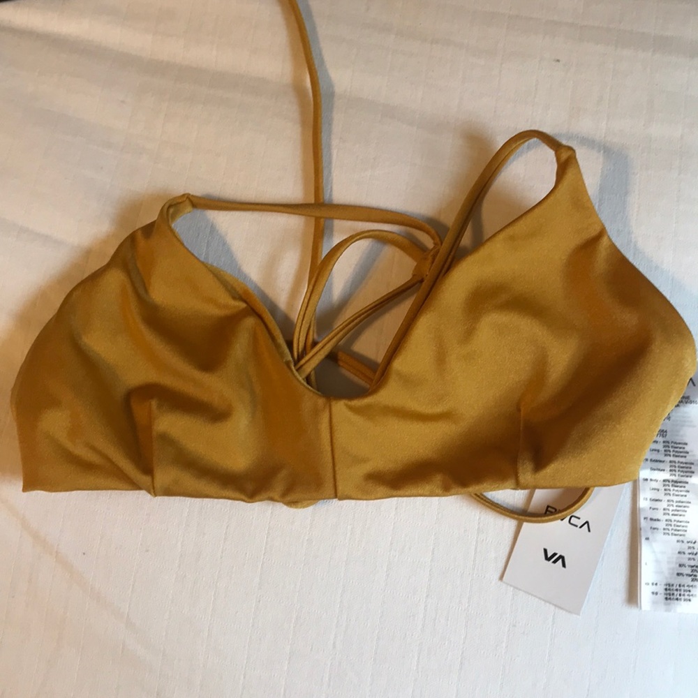 RVCA Solid Shimmer Bikini Top